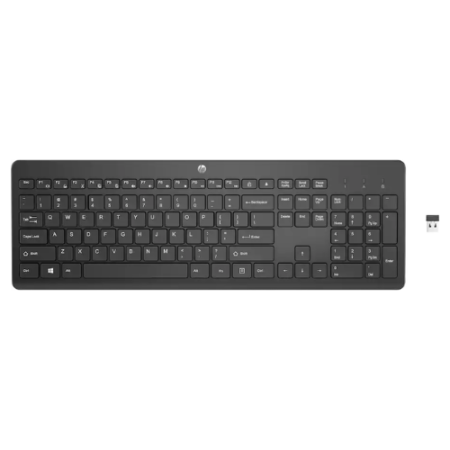 HP 230 Full Size Wireless Keyboard 2.4GHz Quiet Typing Black